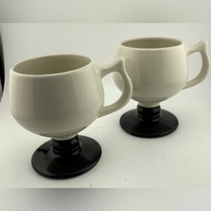 2 Hall Pottery footed pedestal coffee mugs, specifically pattern number 2274